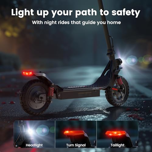 iScooter Electric Scooter Adults, 50/37 Miles Long Range,25/28 MPH Max Speed,750/800W Motor E Scooter Foldable with 10" Pneumatic Tires, Turn Signals