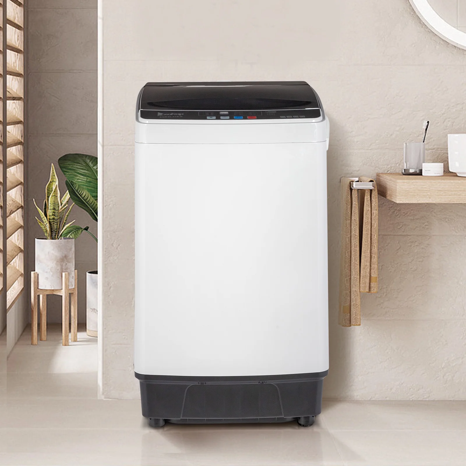 Full-Automatic Washing Machine Top Load Portable Compact Laundry Washer Spin with Drain Pump