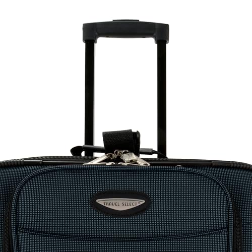 Travel Select Amsterdam 4-Piece Softside Expandable Luggage Set, Lightweight 2-Wheel Upright Suitcases, Travel Tote, Packing Cubes, Gray