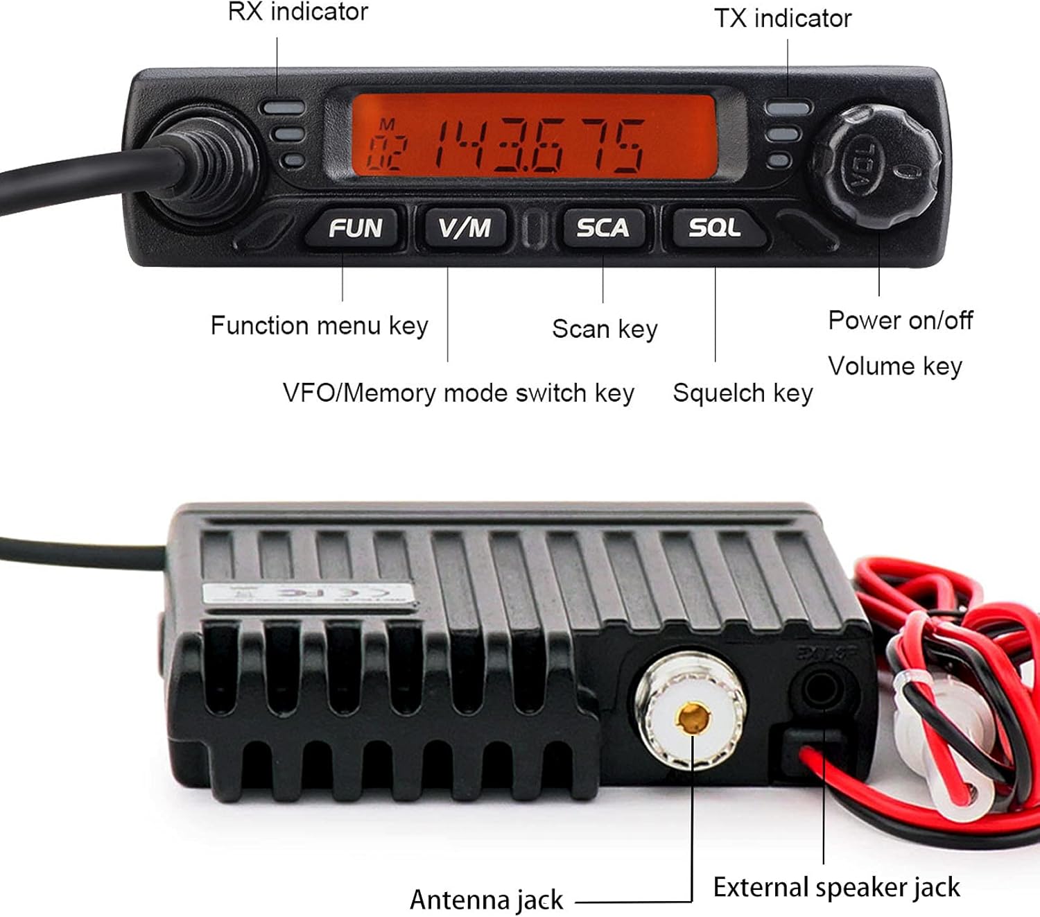 Retevis RT98 Mobile Radio Long Range Micro Mobile Transceiver LCD Display 199 Ch CTCSS DCS Lock Mobile Car Radio with Handheld Microphone(1 Pack)