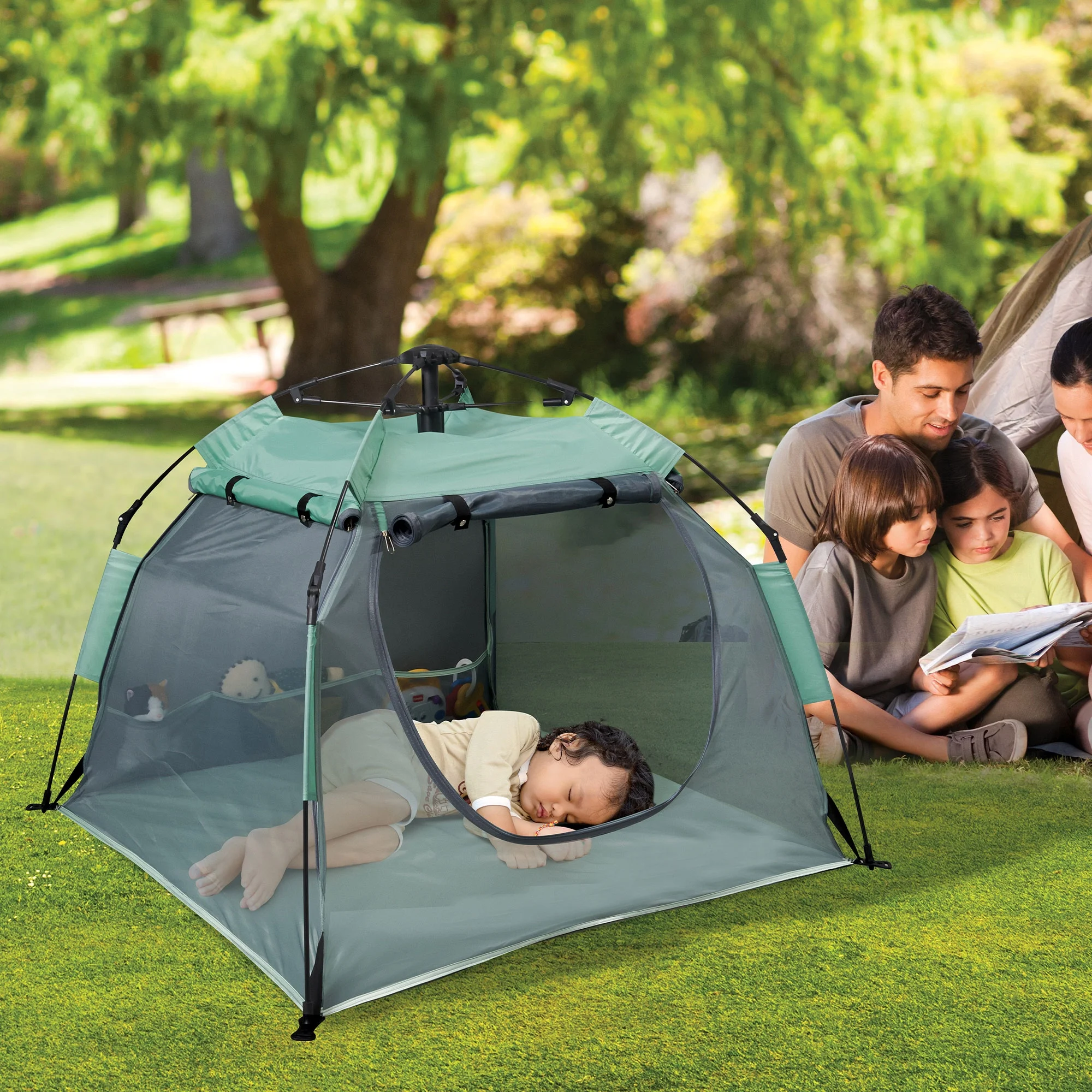 KidCo PeaPod Portable Kids Sleeping Travel Bed and Tent, Cranberry Red