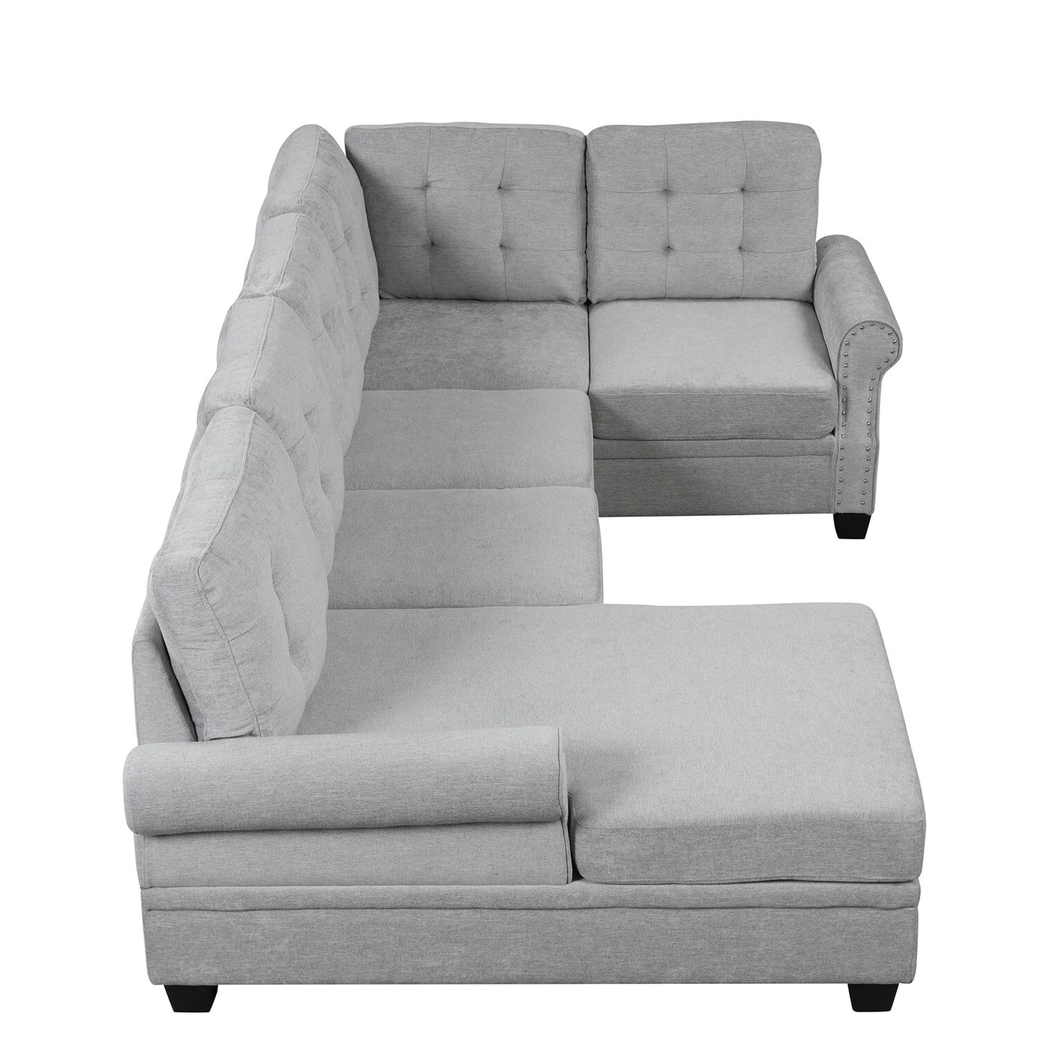 MERAX  120" Modern U-Shaped Corner Sectional Sofa Grey