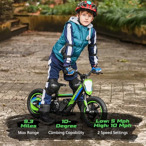 OLALA Electric Dirt Bike for Kids Aged 3-6, 170W Racing Grade Electric Motorcycle, New Aluminum Frame with 2 Power Modes, 24V Detachable Battery