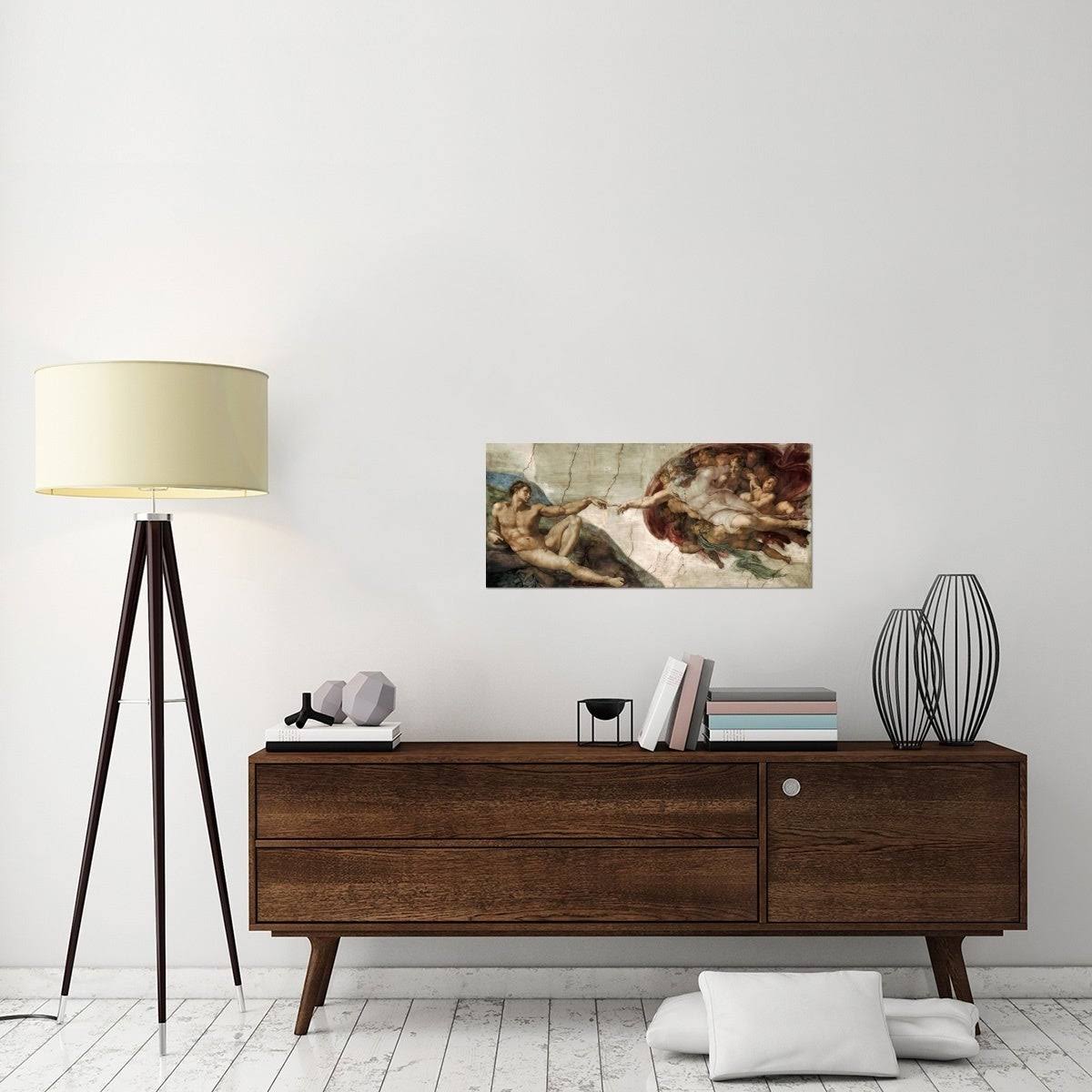 Global Gallery Michelangelo &Creation of Adam (detail)& Stretched Canvas Art
