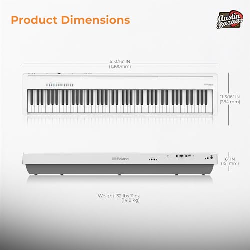 Roland FP-30X 88-Key Digital Piano - Black Bundle with Adjustable Stand, Bench, Sustain Pedal, Online Piano Lessons, Instructional DVD