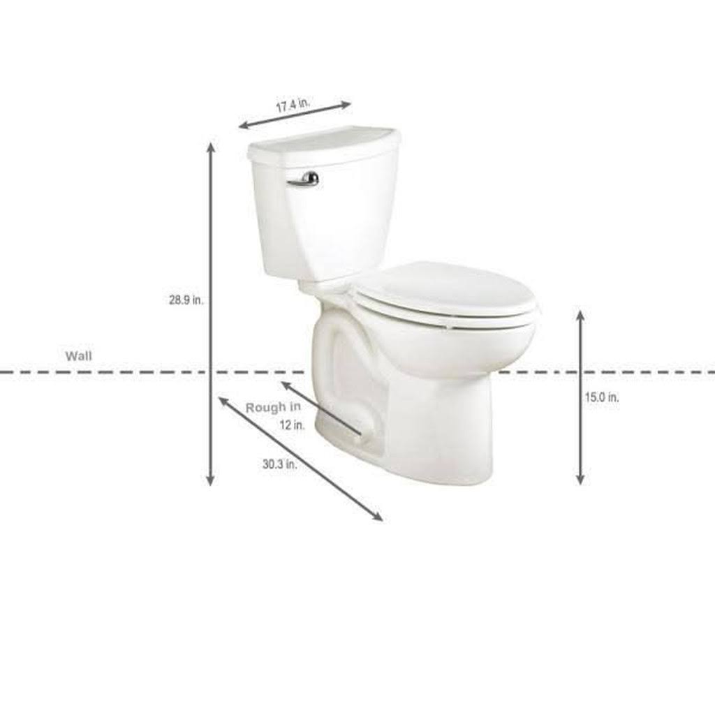 American Standard 270CA101.020 Cadet 3 Powerwash High-Efficiency 2-Piece 1.28 GPF Elongated Toilet in White