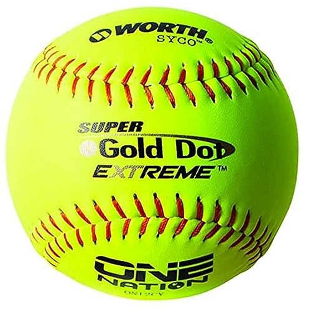 Worth One Nation 12 inch Gold Dot Slowpitch Softball Balls - Sports Supplies Online Store