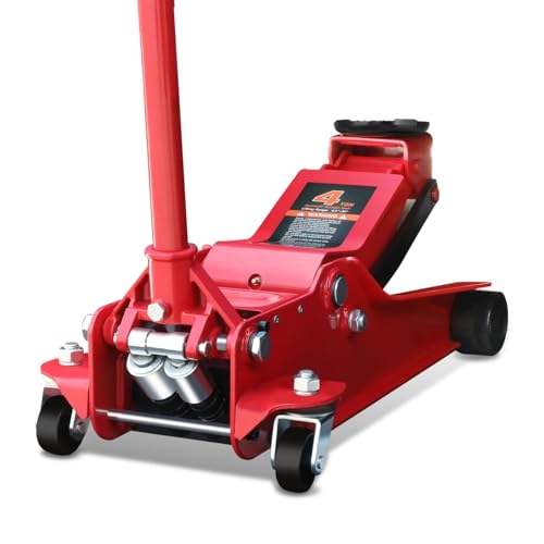 Auto Dynasty 4 Ton Low Profile Floor Jack, Heavy Duty Steel Hydraulic Car Jack with Dual Pistons Quick Lift Pump, Hydraulic Racing Floor Jack