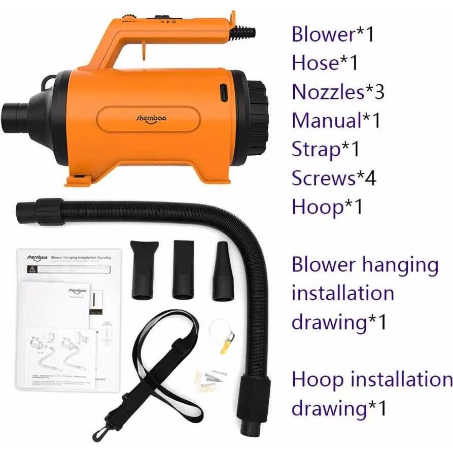shernbao Dog Dryer High Velocity Professional Dog/Pet Grooming Force Hair Dryer/Blower - Pet Supplies online store