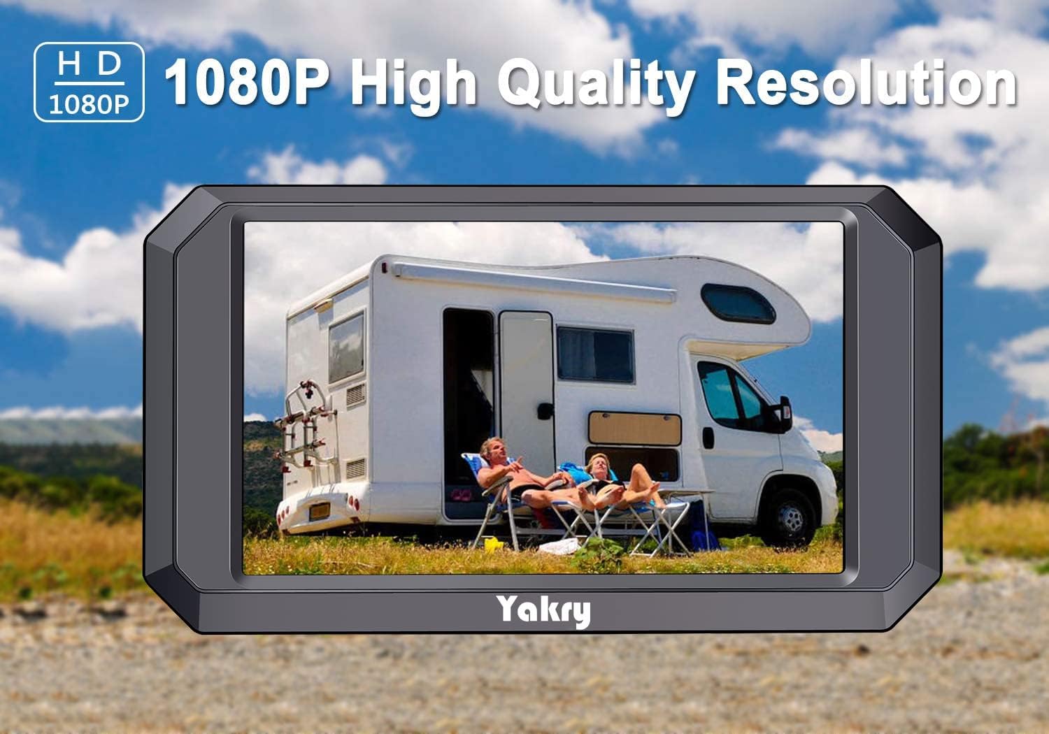 Wireless Backup Camera HD 1080P with 5“ Monitor Hitch Rear View Camera for Trucks,Camper,Car