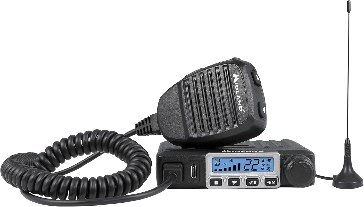 Midland - MXT115, 15 Watt GMRS MicroMobile Two-Way Radio - 8 Repeater Channels, 142 Privacy Codes