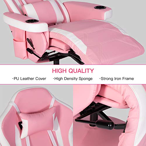 Modern-Depo Gaming Recliner Chair with Speakers, Massage, High Back, Cupholder, Headrest, Lumbar Support