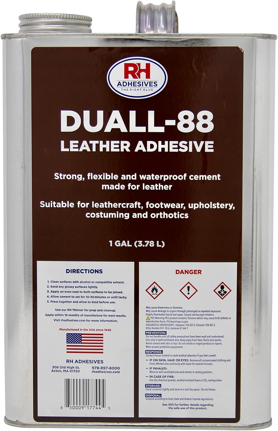 RH Adhesives Duall-88 Leather Adhesive, 1 Gallon Pack of 2