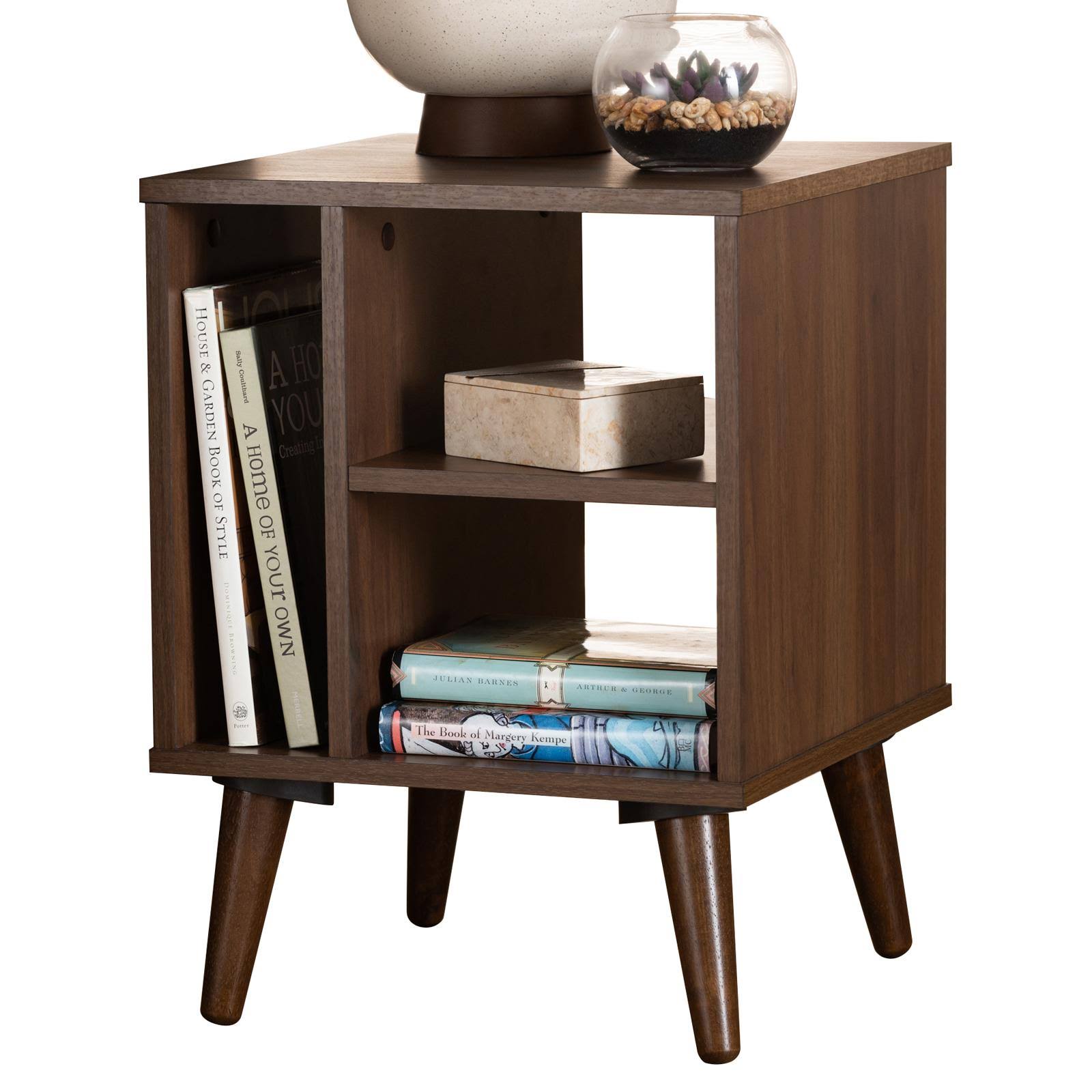 Baxton Studio Sami Mid-Century Modern Finished Wood End Table Walnut