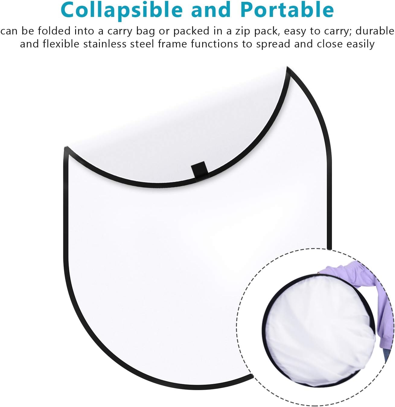 Neewer Professional Lighting Studio 5x7 feet/150x200 cm Pop out Foldable Soft Diffuser Disc Panel Reflector with Carrying Case for Studio and Outdoor