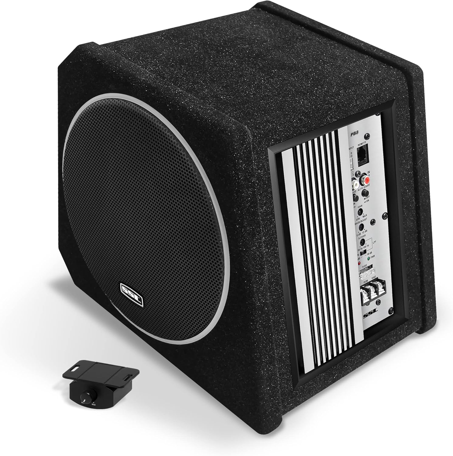 Sound Storm Laboratories PB10 Car Subwoofer and Amp Package – Built-in Amplifier, 10 Inch Subwoofer with Passive Radiator, Remote Subwoofer Control