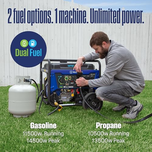 Westinghouse 12500 Peak Watt Tri-Fuel Home Backup Portable Generator, Remote Electric Start, Transfer Switch Ready, Gas, Propane
