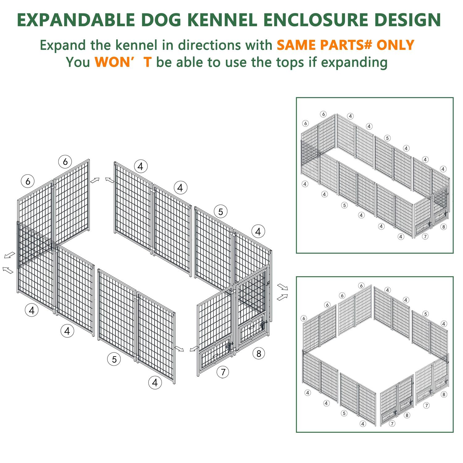 Veikous Outdoor Dog Kennel Rotating Feeding Door and Cover