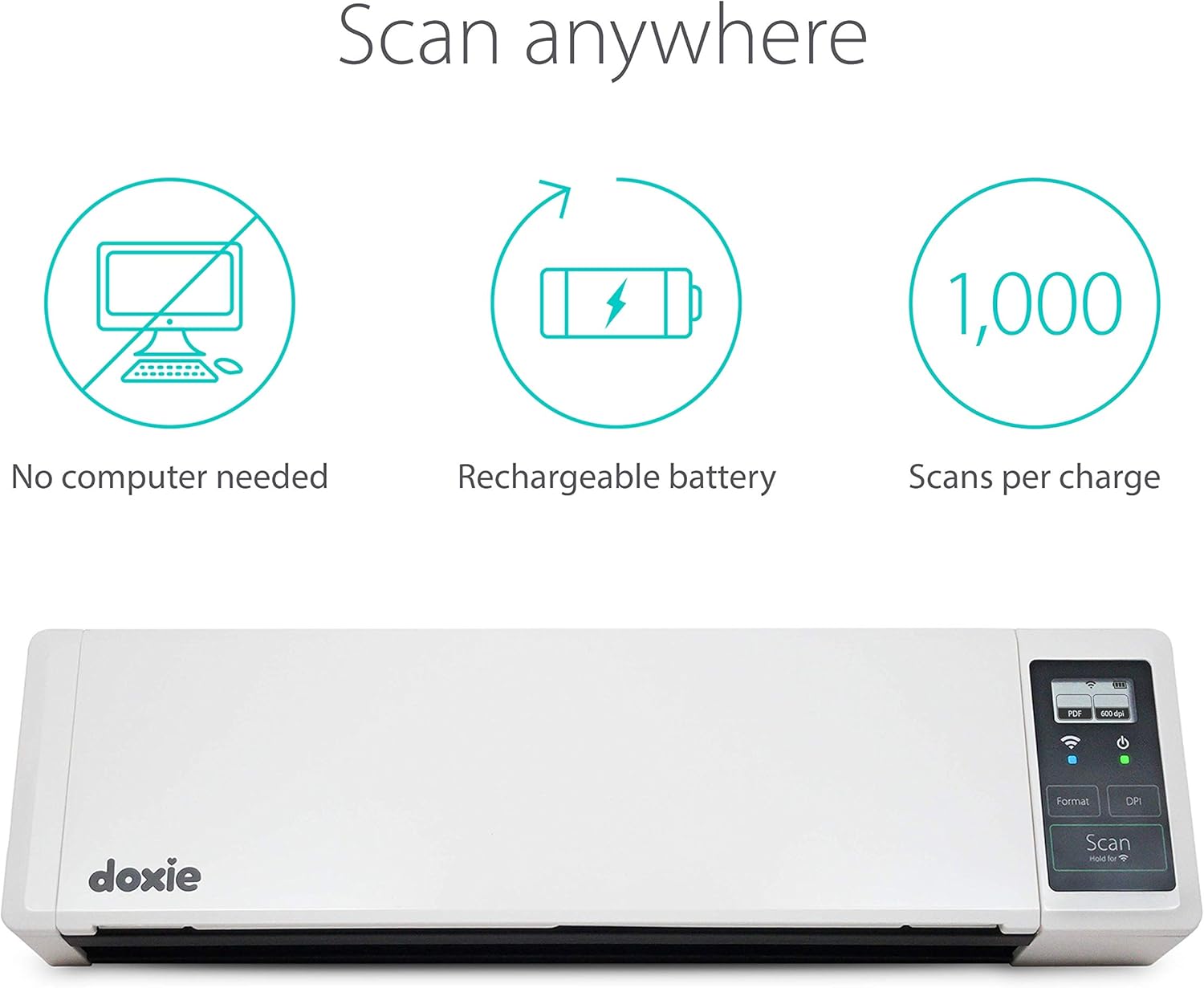 Doxie Q — Rechargeable Document Scanner with ADF and Wi-Fi