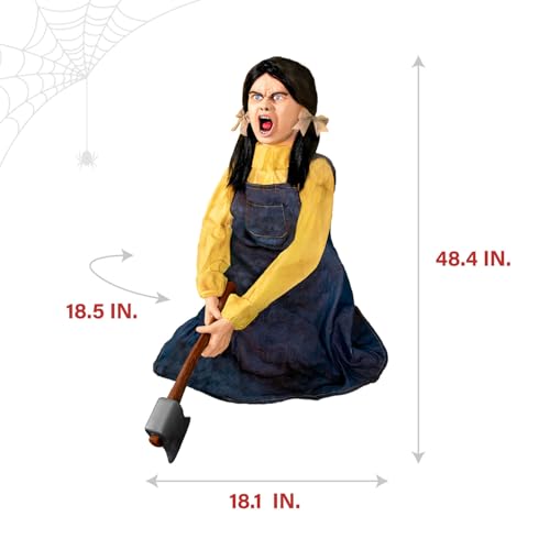 Haunted Hill Farm 5.9 ft. Animatronic Lurching Woman by Tekky, Halloween Animatronic, Scary Indoor House Prop & Decoration