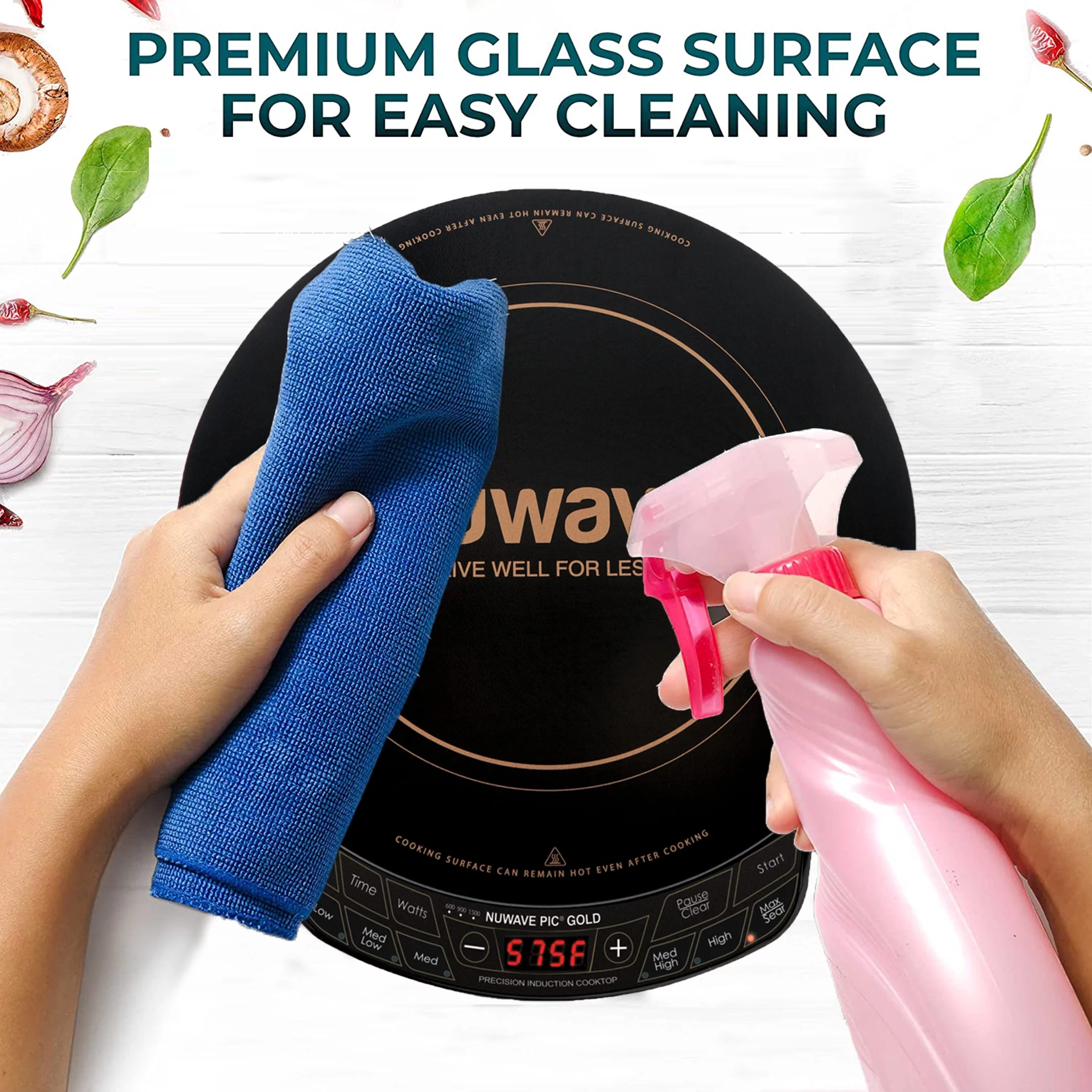 NuWave PIC Gold Induction Electric Cooktop with 10.5 inch Pan, Oven, Cooking, Nuwave 12 inch Induction Cooktop, Portable