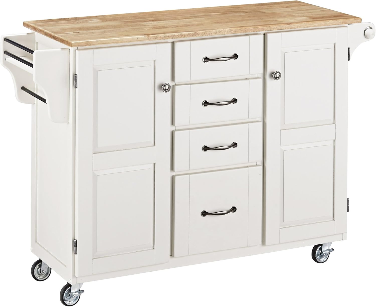 Create-a-Cart Warm Oak 2 Door Cabinet Kitchen Cart with Natural Wood Top by Home Styles