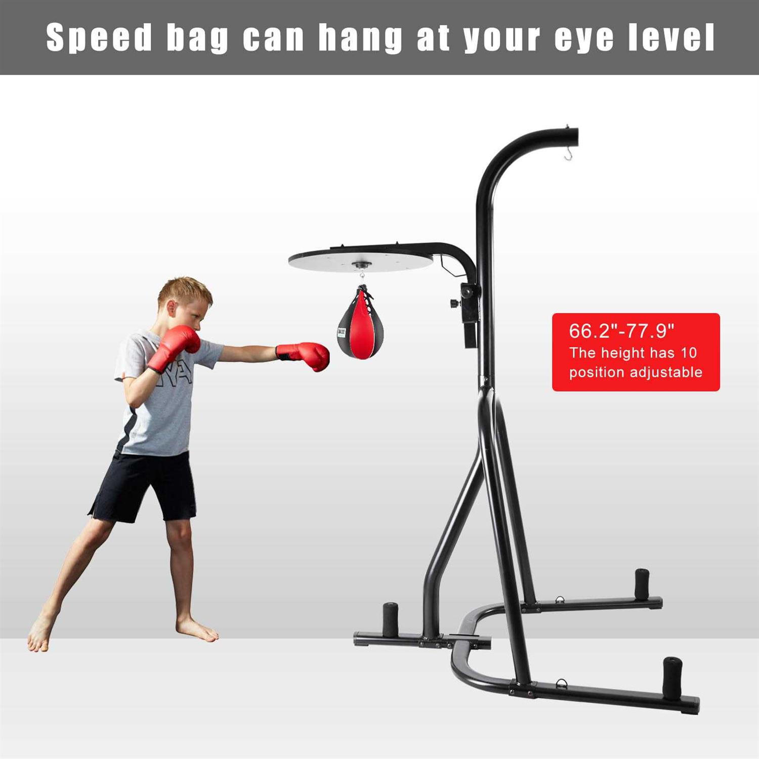 Lazy Buddy Heavy Punching Bag Stand, Height Adjustable Boxing Stand for Heavy Bag and Speed Bag - Sports Supplies Online Store