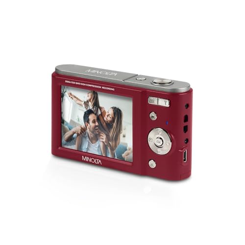 Minolta MND20 44MP Digital Camera &ndash; 2.7K Ultra HD Video, 16X Digital Zoom, Anti-Shake Stabilization, Time Lapse, Face Detection