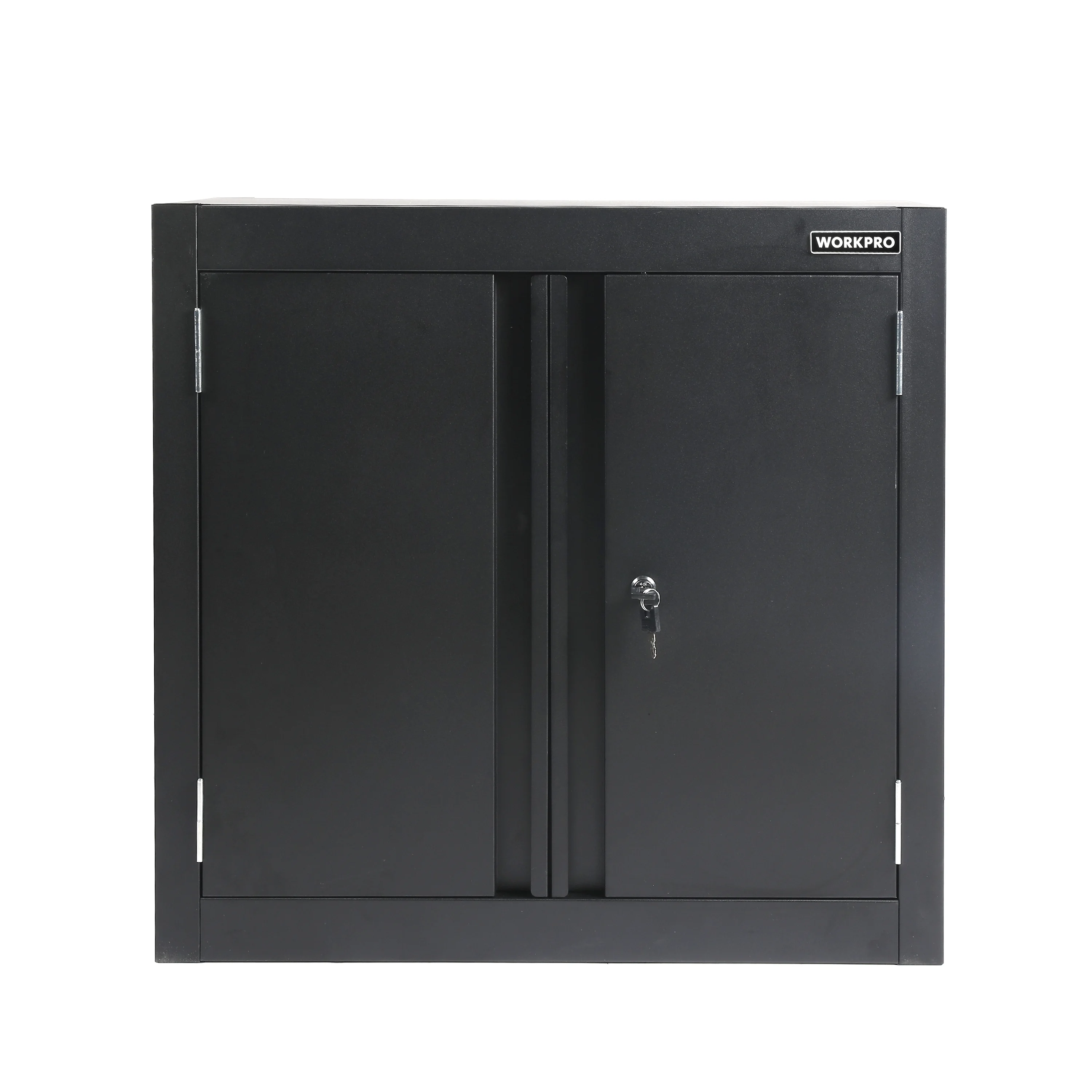 WORKPRO 28-Inch Wall Garage Storage Cabinet, Adjustable Shelf, Steel, Black