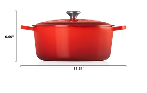 Le Creuset Enameled Cast Iron Signature Round Dutch Oven, 5.5 qt., Cerise