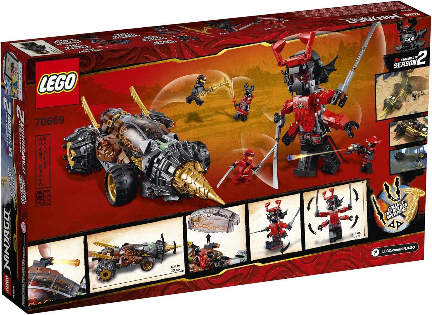 LEGO NINJAGO Legacy Cole’s Earth Driller 70669 Building Kit (587 Pieces)