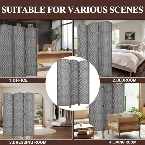 Room Divider, Room Dividers and Folding Privacy Screens, 16in Privacy Screen, 6 Panel Temporary Wall Partitions, 6ft Space Separation Panel Screen