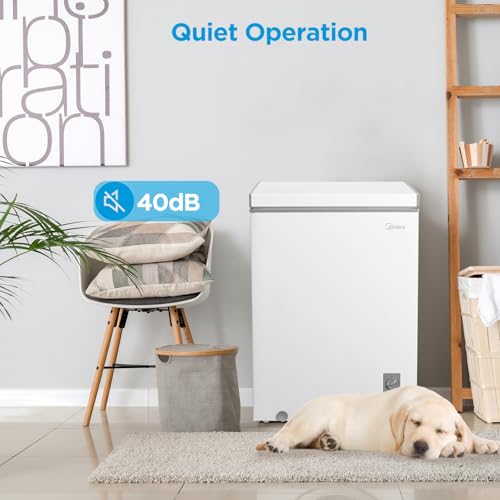 Midea MERC04C4BAWW 3.5 Cubic Feet Chest Freezer, Cu.ft-Convertible, White