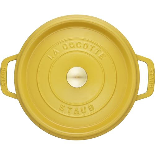 STAUB Cast Iron Dutch Oven 5.5-qt Round Cocotte, Made in France, Serves 5-6, Black Matte