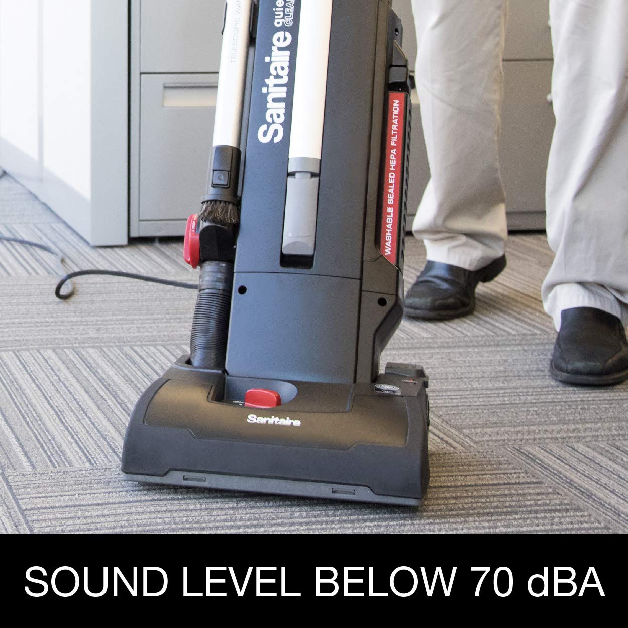 Sanitaire MULTI-SURFACE QuietClean Upright Bagged Commercial Vacuum, SC9180B,Red