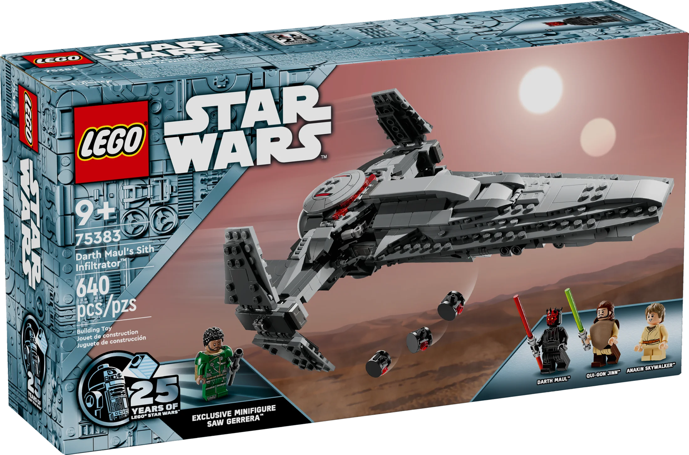 LEGO Star Wars: The Phantom Menace Darth Maul's Sith Infiltrator, Starship Toy, Includes Qui-Gon Jinn, Darth Maul, Anakin Skywalker