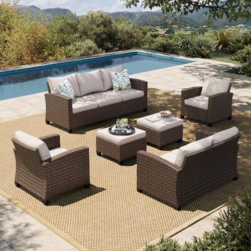 HERA'S HOUSE Patio Furniture Set with 56" Fire Pit Table, Outdoor Patio Conversation Sets
