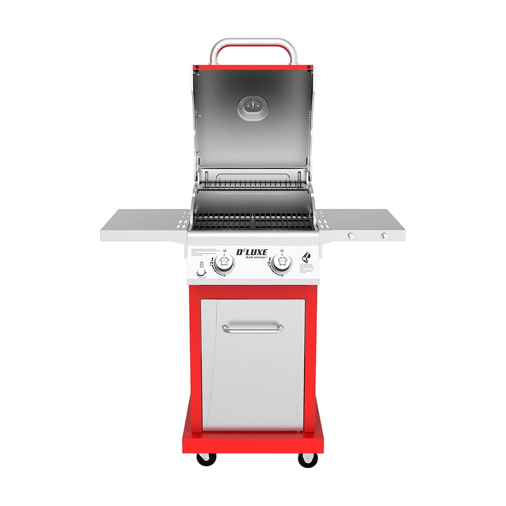 Nexgrill Deluxe 2-Burner Propane Gas Grill w/ 2 Foldable Shelves, Outdoor Cooking, Patio, BBQ, Silver & Black
