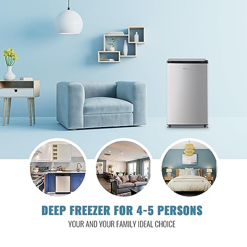 DEMULLER Upright Freezer Large Freezer Low Energy Single Door Freestanding Freezer for Kitchen, Apartment, Basement, Dorm