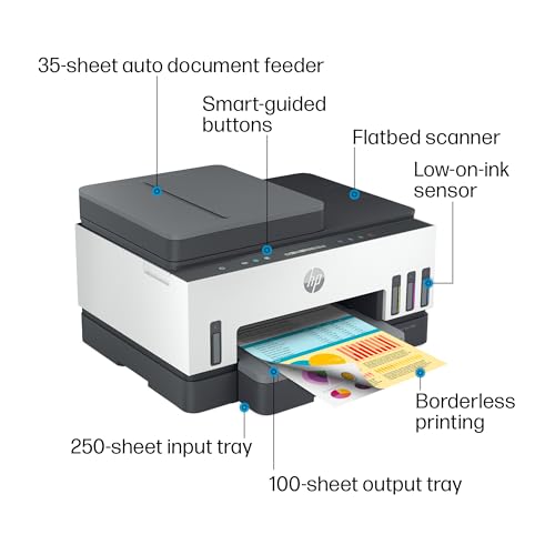 HP Smart -Tank 7301 Wireless All-in-One Cartridge-free Ink Printer, up to 2 years of ink included, mobile print, scan, copy