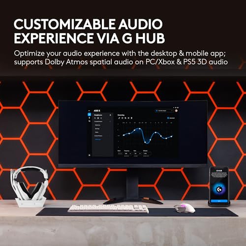 Logitech G Astro A50 Omni-Platform Wireless Gaming Headset + Base Station for PS5, Xbox, PC: PLAYSYNC Audio Switcher,