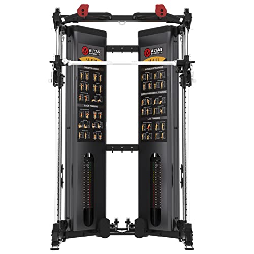 Altas Strength Folding Home Gym Smith Machine with Pulley System Gym Squat Rack Weight Bar Upper Body Strength Training Leg Developer Commercial