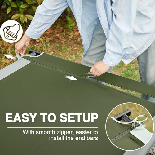 EVER ADVANCED Extra Wide Camping Cot for Adults Oversized XXL Sleeping Cots Folding Cot Bed with Carry Bag, 84.3" L x 41.9" W, Support to 550 lbs