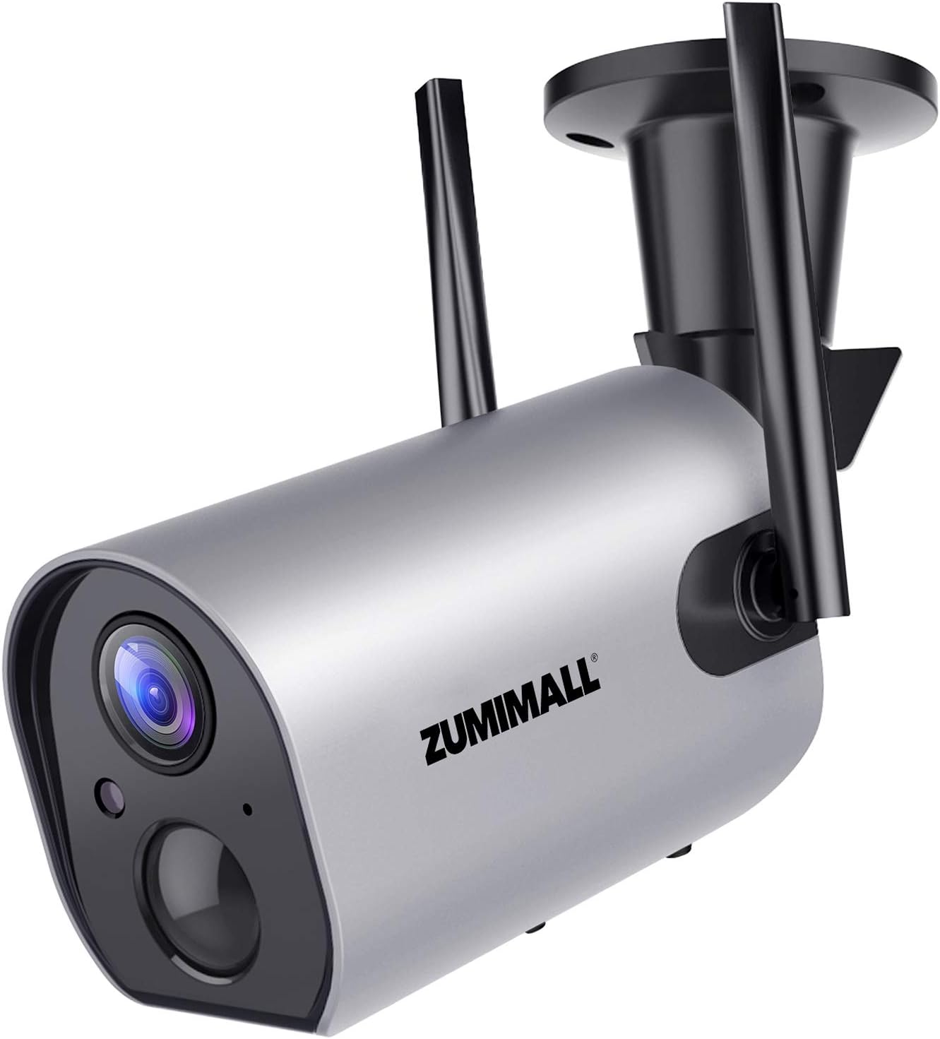 Outdoor Security Camera Wireless WiFi, ZUMIMALL Rechargeable Battery Powered Home Security Camera with Mobile App, Night Vision/Waterproof