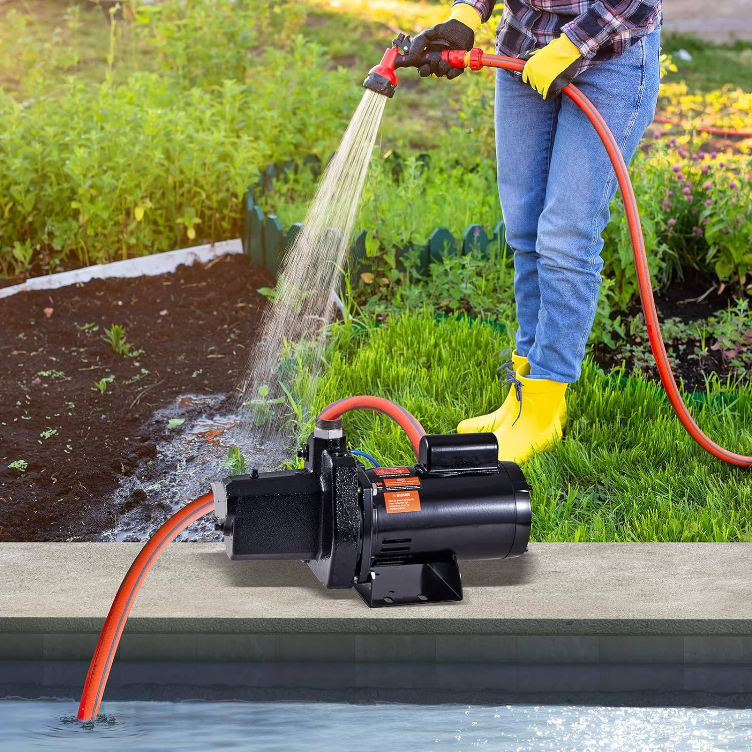 VEVOR 1.5 HP Cast Iron Sprinkler/Irrigation Pump, 115/230 Volt, 66 GPM 3450 RPM Shallow Well Jet Water Pump Booster