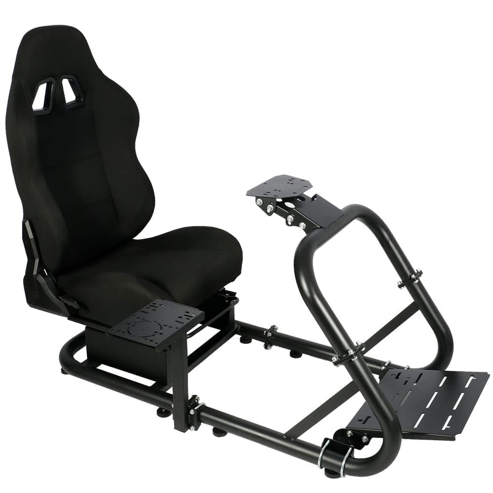 Marada Racing Simulator Cockpit with Comfort Seat Fit for Logitech/Thrustmaster/Fanatec G25 G27 G29 G920 G923 T300,Adjustable Sim Gaming Stand