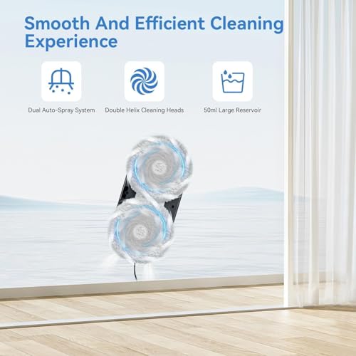 Automatic Window Cleaning Robot, Window Cleaner Robot Auto Dual Spray, 2025 Model Robot Limpia Vidrios AI Path Planning, 3000Pa Suction