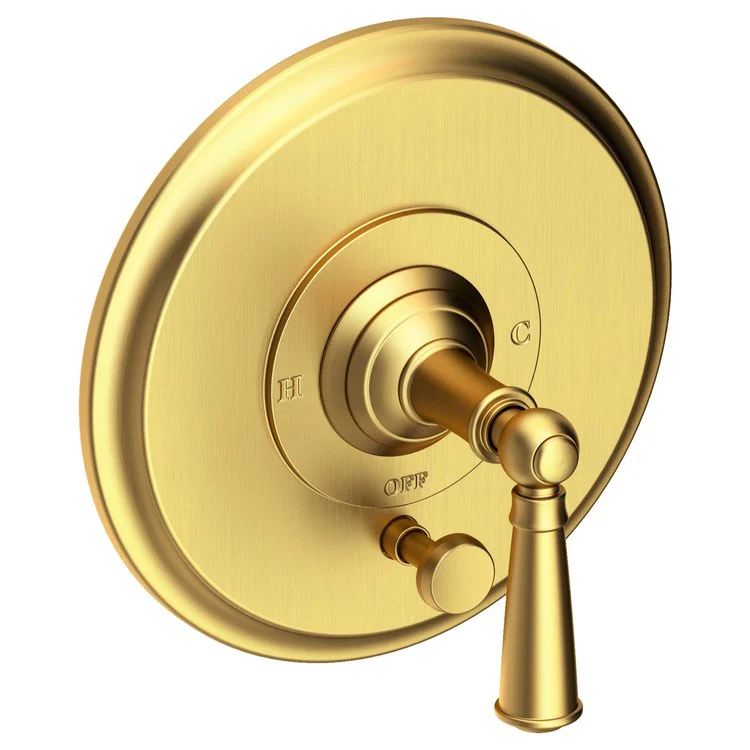 Aylesbury Pressure Balance Tub/Shower Valve Trim Only with Lever Handle - Polished Gold PVD