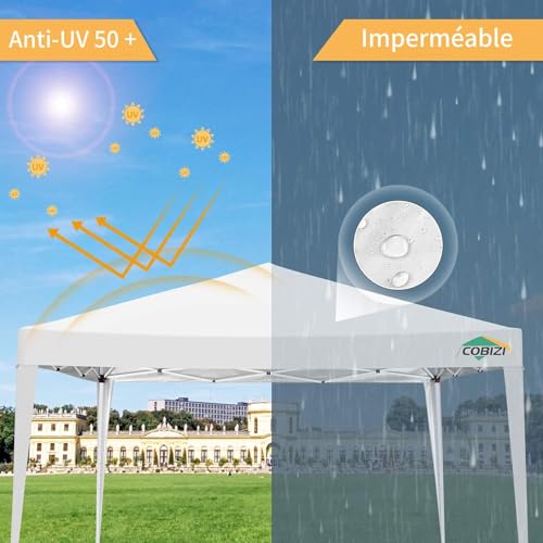 COBIZI 10x10 Pop up Canopy Tent Protable Canopy Tent with 4 Sidewalls Waterproof Commercial Instant Shelter for Parties, Wedding