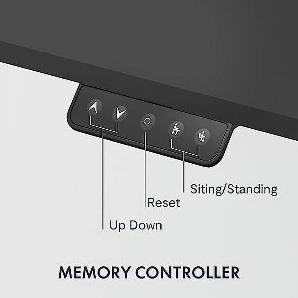 JDZHAPPYLIFE Standing Desk Adjustable Height  43x24 Inch Stand up Desk for Home Office Computer Desk with Memory Preset(43x24 Whole Board Black)